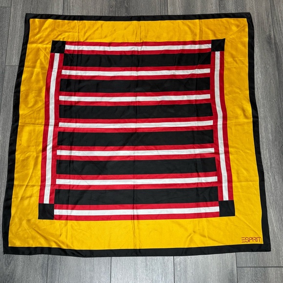Esprit Accessories - Vintage 1990’s Esprit 100% Silk Scarf Made In Japan Geometric Pattern 35x 35 In
